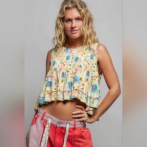 #1353 POL Sunlit Garden Tiered Floral Swing Tank